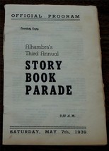 Alhambra’s Third Annual Story Book Parade, May 7th, 1939, VG CND - $4.94