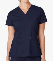 NWOT WonderWink Women&#39;s Wonderflex Verity Scrub Top Navy Size XL - £11.09 GBP