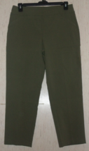 Excellent Womens Alfred Dunner Green Pull On Stretch Pant Size 12 - £20.09 GBP