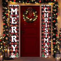 Christmas Decorations Outdoor, Merry Christmas Banners, Red Black Buffal... - $271.16 MXN