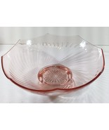 Vintage Imperial Glass 9.75&quot; PINK TWISTED OPTIC GLASS CONSOLE BOWL 1927-... - $31.26 CAD