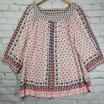 Cafe Marrakesh Top Womens Plus Sz 2X Peasant Festival Print  - £15.23 GBP