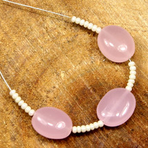Pink Onyx Smooth Oval Mother Of Pearl Beads Briolette Natural Loose Gemstone - £2.11 GBP