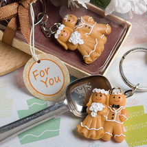 Adorable Gingerbread Bride &amp; Groom Key Ring - $49.50 MXN