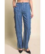 Full-length Tencel Pants With Cargo Pockets - $25.60