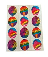 Rare Vintage Lisa Frank S111 Leopard Hearts Rainbow Ice Cream Sticker Sheet - £11.71 GBP