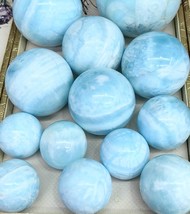 Large 100% Genuine Blue Larimar Sphere, Larimar Pocket Stone,6-45mm Roun... - €4,98 EUR