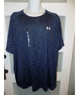 Under Armour The Tech Tee SS Loose Fit Striped Blue Shirt Size XXL Men&#39;s... - $22.25