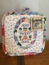 VTG 80s Buttermilk Farms Embroidered 7” Square “Home Sweet Home” Pothold... - $14.84