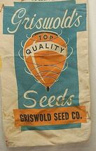 Griswold Seed Co. Canvas Bag Feed Sack Griswold's Top Quality - $148.50