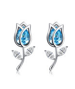 Blue Rose Australian Crystal Earrings - $50.00