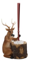 Ebros Rustic Wildlife Animal Stinky Potion Toilet Brush &amp; Tree Stump Bas... - £47.68 GBP