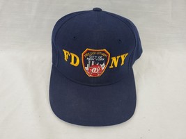 VINTAGE Pre-9/11/01 FDNY Twin Towers Snapback Adjustable Cap Hat - £38.91 GBP