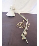 VTG Mid Century Expandable Arm Drafting Shop Mount Lamp Metal Shade White - $848.46 MXN