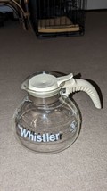 Vintage Gemco The Whistler Glass Coffee Tea Pot Carafe 8 Cup White Handle - £21.95 GBP