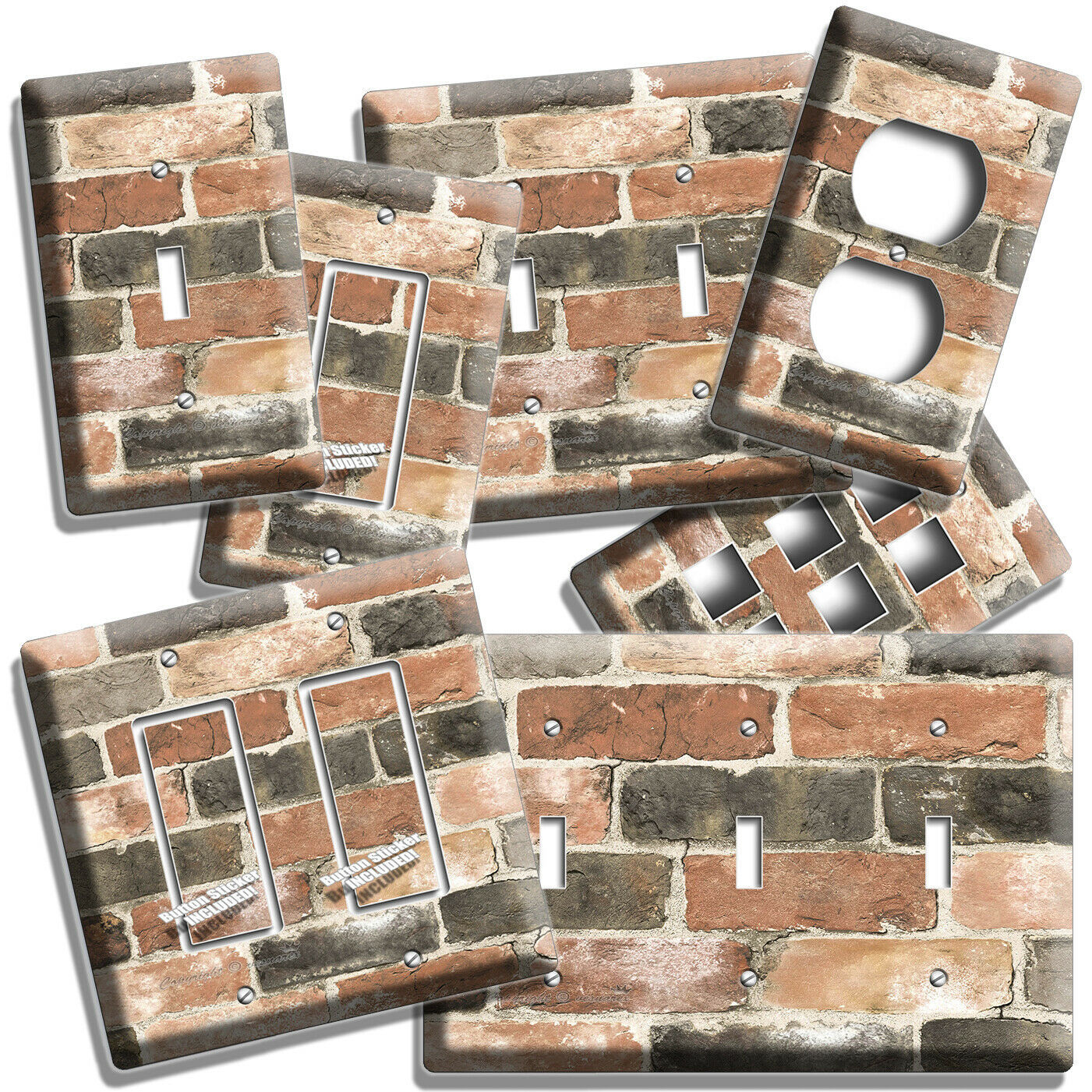 Primary image for RUSTIC RECLAIMED WORN OUT BRICK WALL LIGHT SWITCH OUTLET PLATES ROOM HOME DECOR