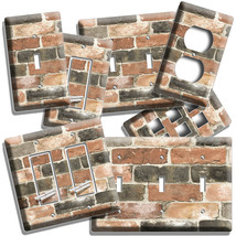 RUSTIC RECLAIMED WORN OUT BRICK WALL LIGHT SWITCH OUTLET PLATES ROOM HOM... - $16.37+