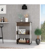 White &amp; Dark Walnut Kitchen Cart: 1 Drawer, 2 Shelves - €105,09 EUR