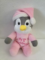 2016 Dan Dee My 1st Christmas Penguin Plush Stuffed Animal Pink Grey White  - £11.72 GBP