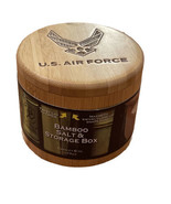 Totally Bamboo Salt &amp; Storage Container with US Air Force Etched Lid NWT - £7.86 GBP