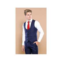Men 3pc European Vested Suit WESSI by J.VALINTIN Extra Slim Fit JV12 Navy blue image 7
