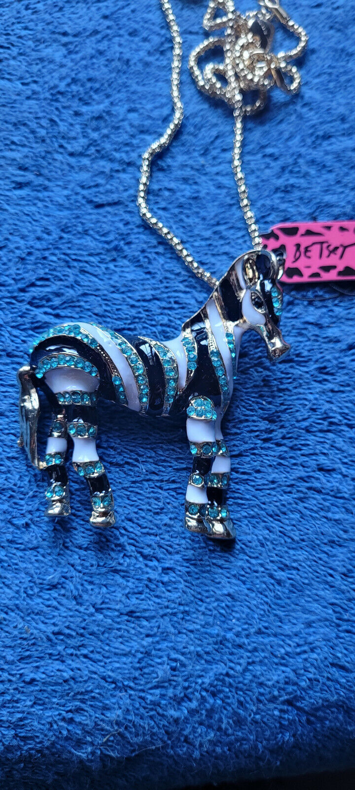 Primary image for New Betsey Johnson Necklace Horse Multicolor Rhinestone Collectible Decorative  