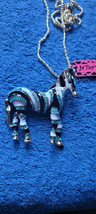 New Betsey Johnson Necklace Horse Multicolor Rhinestone Collectible Decorative   - £11.95 GBP