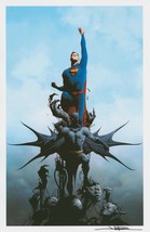 Jae Lee SIGNED DC Comics Super Hero Art Print ~ Batman &amp; Superman - £23.73 GBP