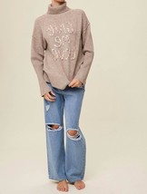 Listicle give me love stitched mock neck sweater Taupe - $24.75+