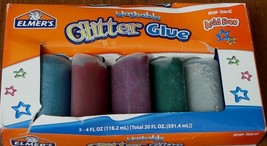 Elmer&#39;s Glitter Glue - 5 Assorted Colors - Washable - Non Toxic - BRAND NEW - $17.81