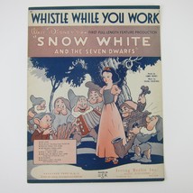 Walt Disney Snow White 7 Dwarfs Whistle While You Work Sheet Music Vinta... - £15.14 GBP