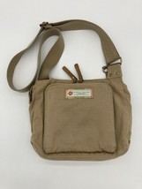 Fossil tan Canvas Handbag Shoulder Bag crossbody Zippered Pockets logo key charm - $19.79