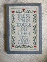 Cross Stitch Finished 9x13 Bless This House O Lord we Pray Home VTG 1983... - $26.79