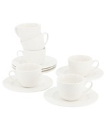 Elama Sol 12 Piece 3 Ounce Porcelain Espresso Cup with Saucer Set in White - $92.89 CAD