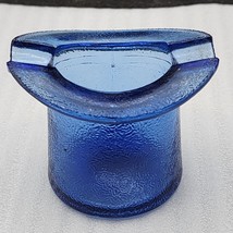 Maryland Glass Company Cobalt Blue Top Hat Ashtray Crackle Type Glass - Vintage - £12.19 GBP