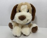 American Greetings soft plush tan brown cream spotted puppy dog blue ban... - $14.84