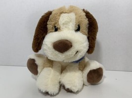 American Greetings soft plush tan brown cream spotted puppy dog blue bandana - £11.60 GBP