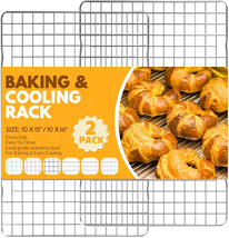 2 PCS Cooling Racks for Cooking and Baking, 15X10 Inches Stainless Steel... - $10.43