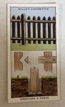 Erecting A Fence WD &amp; HO Wills Vintage Cigarette Card #12 - £2.28 GBP