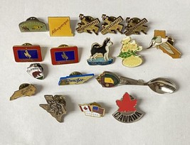 Enamel Pin Lot 17 Us States Canada Nm Ak Wy Ca Tn In Nj Nm Mo Nc Tx - £17.96 GBP