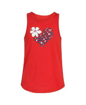 ADIDAS Big Girls Curved Hem Sleeveless Tank Top Red Size S - £11.48 GBP