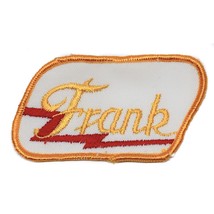 Vintage Name Frank Yellow Red Patch Embroidered Sew-on Work Shirt Unifor... - £2.77 GBP