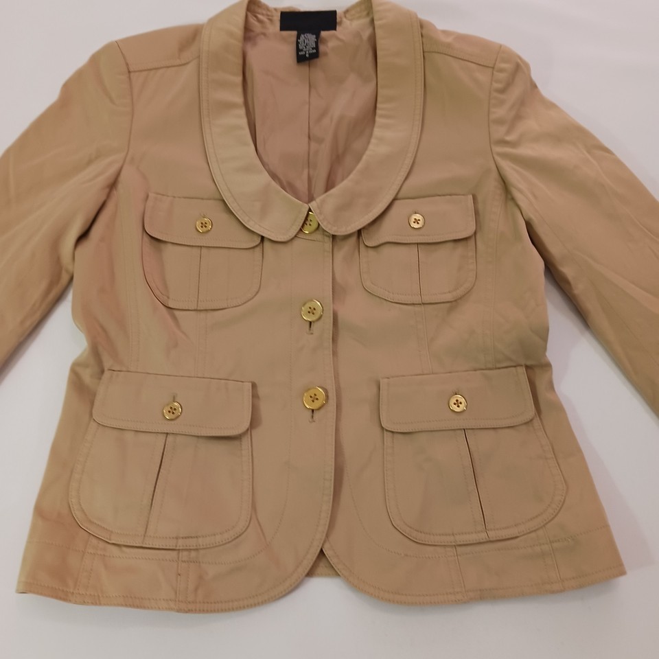Body By Victoria Women’s Tan/Beige Cotton Blend Button Jacket Coat Size 6 Item image 9