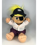 Russ Soft Body Troll 12in. Pirate Yellow Hair Blue Eyes Patch Vintage 90s - £14.84 GBP