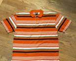 Mens Regal Wear Orange White Stripe Polo Shirt Size XL New Without Tags NOS - £16.07 GBP