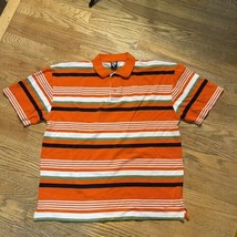 Mens Regal Wear Orange White Stripe Polo Shirt Size XL New Without Tags NOS - £14.10 GBP