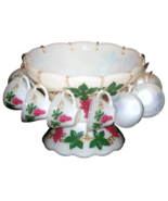 Anchor Hocking Vintage Grape Hand Painted Milk Glass Punch Bowl Base 12 ... - $45.00