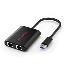 Cu200 | Usb 3.0 To Dual Port Gigabit Ethernet Adapter Nic W/Usb Port - Compatibl - £63.14 GBP