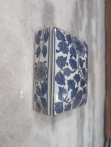 Unbranded Collectible Vintage Porcelain Trinket Box, Blue &amp; White, 5&quot; X 4.5&quot;  - £15.48 GBP