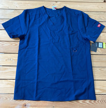 Dickies NWT Men’s Short Sleeve V Neck Scrub top Size S Blue i2 - $13.76
